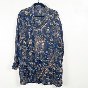 LANE BRYANT Designs & Co. Paisley Print Long Sleeves Button Tunic, Size 26/28